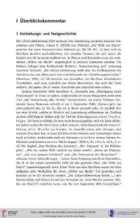 1 Enstehungs- und Textgeschichte
