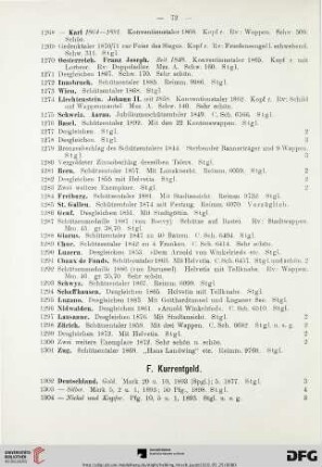 F. Kurrenteld (Nr. 1302-1455)