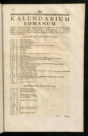 589-594, Kalendarium Romanum