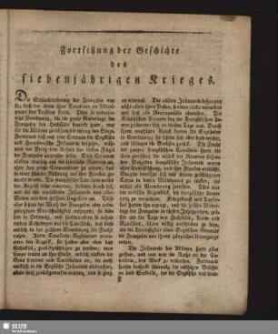 Fortsetzung der Geschichte des siebenjährigen Krieges