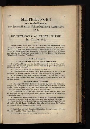 Mitteilungen des Zentralbureaus der Internationalen Seismologischen Assoziation