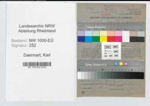 Entnazifizierung Karl Daennart, geb. 12.07.1895 (Elektriker)