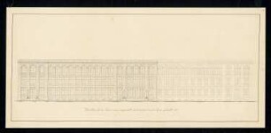 Kasernenfassade Monatskonkurrenz Dezember 1834: Aufriss Hauptansicht; Maßstabsleiste
