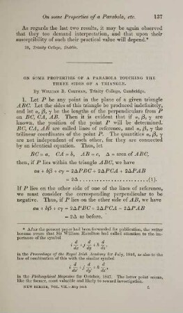 On some properties of parabola touching the three sides of triangle.