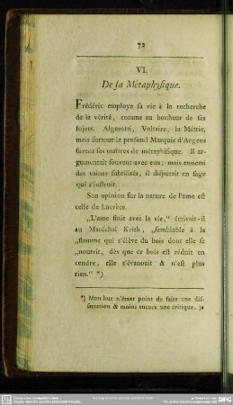 VI. De sa Métaphysique