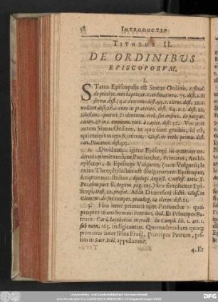 Titulus II. De Ordinibus Episcoporum.