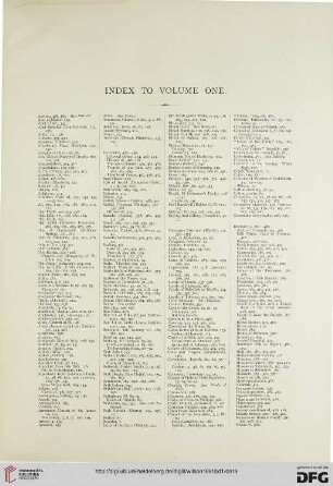 Index to volume one