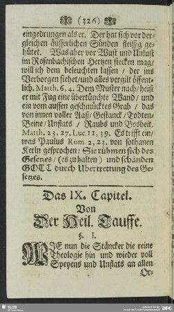 Das IX. Capitel. Von Der Heil. Tauffe