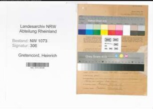 Entnazifizierung Heinrich Gretencord , geb. 05.06.1900 (Zuschneider)
