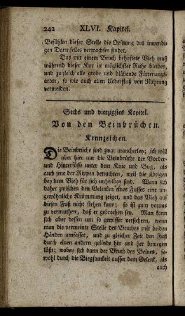 Sechs und vierzigstes Kapitel. Von den Beinbrüchen – Ein und fünfzigstes Kapitel. Von den Krankheiten der Klauen