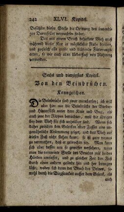 Sechs und vierzigstes Kapitel. Von den Beinbrüchen – Ein und fünfzigstes Kapitel. Von den Krankheiten der Klauen