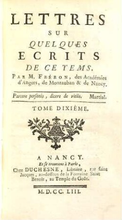 Lettres sur quelques ecrits de ce tems, 10