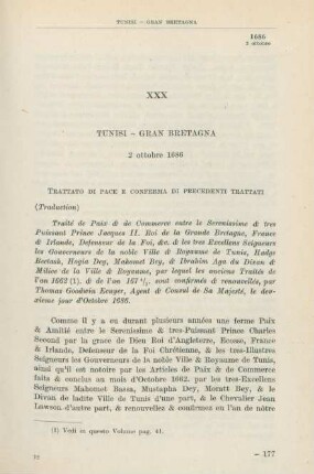 XXX Tunisi - Gran Bretagna 2 ottobre 1686