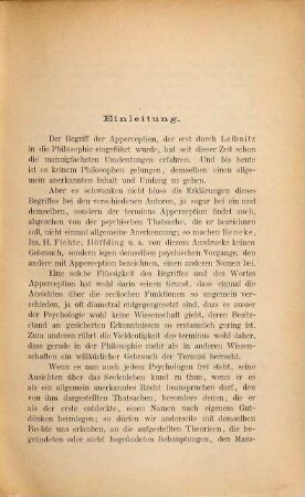 Kritik der Apperceptionstheorieen von Leibnitz, Kant, Herbart, Steinthal und Wundt