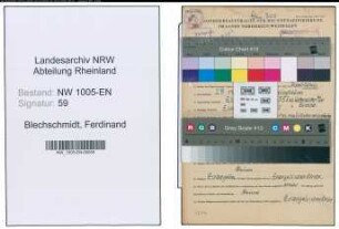 Entnazifizierung Ferdinand Blechschmidt , geb. 28.11.1883 (Rentner)