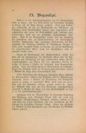 IX. Wegepolizei