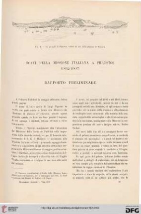 14: Scavi della missione italiana a Phaestos 1902-1903 : rapporto preliminare