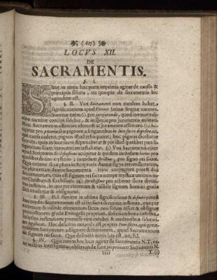 Locus XII. De Sacramentis