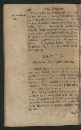 Caput V. De Orationibus Epithalamicis.