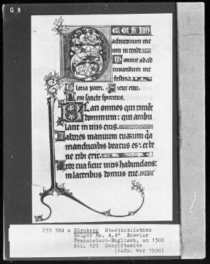 Breviar — Initiale D, Folio 127recto