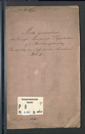 Protokollakten der Kreisgerichtsdeputation II Recklinghausen für den Ort Recklinghausen (Dissidenten T 1861)