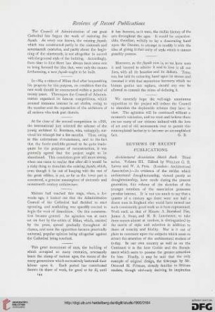 Reviews on recent publications