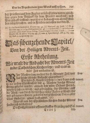 Das sibenzehende Capitel, Von der Heiligen Advents-Zeit.