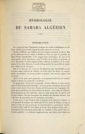 Hydrologie du Sahara Algérien par Georges Rolland : Texte. Extrait des documents relatifs à la Mission de Laghouat-El-Goléa-Ouargla-Biskra. Publiés par le ministère des travaux publics. 