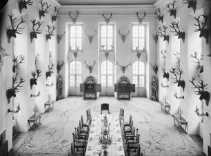 Moritzburg. Jagdschloß. Großer Speisesaal. Blick von der Musikerempore