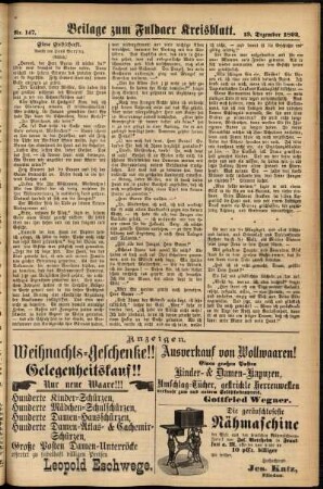 Zweite Ausgabe vom Dienstag, den 13. Dezember 1892.