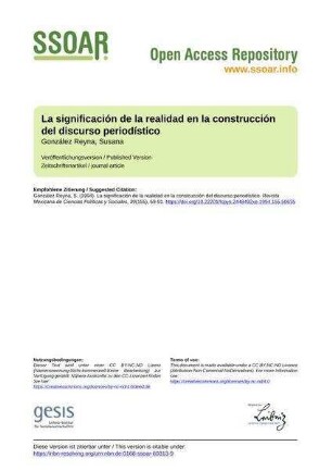 La significación de la realidad en la construcción del discurso periodístico