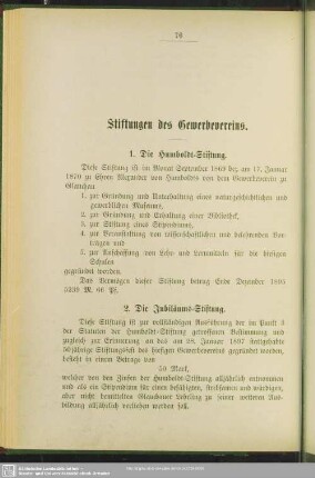 Stiftungen des Gewerbevereins