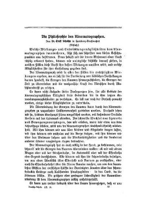 Die Philosophie des Kinematographen : (Schluß)