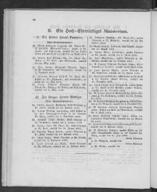 II. Ein Hoch-Ehrwürdiges Ministerium.