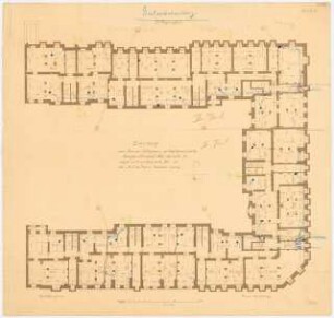 Siedlung Haeselerstraße, Berlin-Charlottenburg: Block 16, Haeselerstraße 1-7c/Königin-Elisabeth-Straße 33-37: Entwässerung Grundriss KG