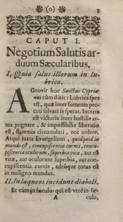 Caput I. Negotium salutis arduum sæcularibus.