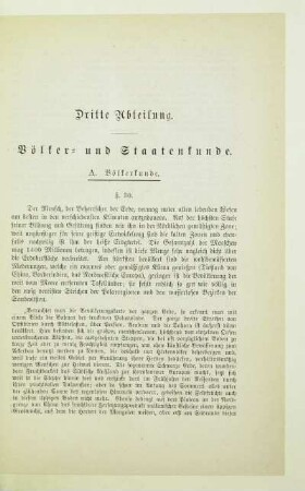 Dritte Abteilung. Völker- und Staatenkunde