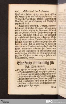 Eine kurze Anweisung zur Heil. Communion