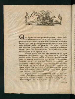 II-XII, Programma [...] De Miracvlosis Spiritvs Sancti ...