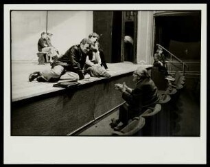 Probe am Deutschen Theater mit Regisseur Wolfgang Heinz (sitzend im Parkett in der 1. Reihe), Berlin