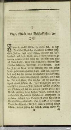 I. Lage, Größe und Beschaffenheit der Insel
