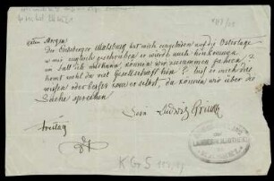 Brief von Ludwig Emil Grimm an Johann Werner Henschel