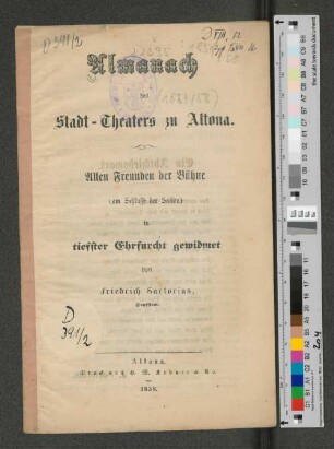 1857/58(1858): Almanach des Altonaer Stadt-Theaters