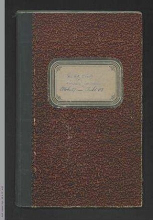 Protokollbuch für Vorstandsprotokolle Oktober 1907 - Juli 1908
