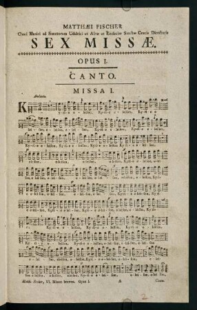 1-36, Sex Missae. Opus I. Canto.