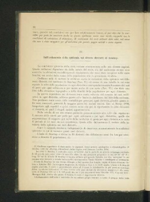 IV. Sull'andamento della epidemia nei diversi distretti di Bombay.