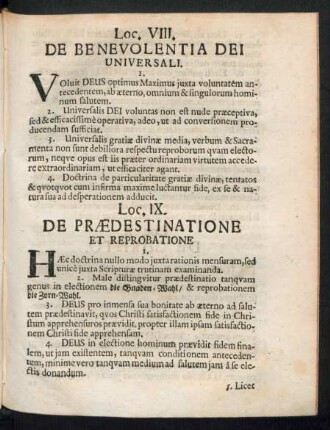 Loc. VIII. De Benevolentia Dei Universali