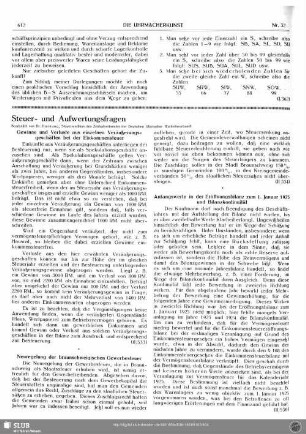Steuer- und Aufwertungsfragen