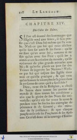 Chap. XIV. Du culte des Saints.