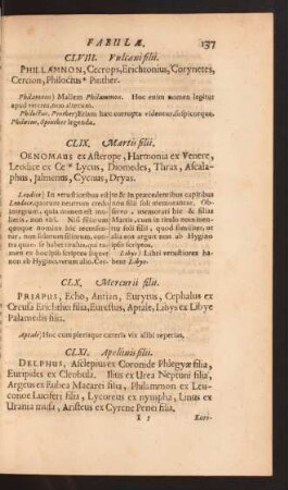 CLXI. Apollinis filii.